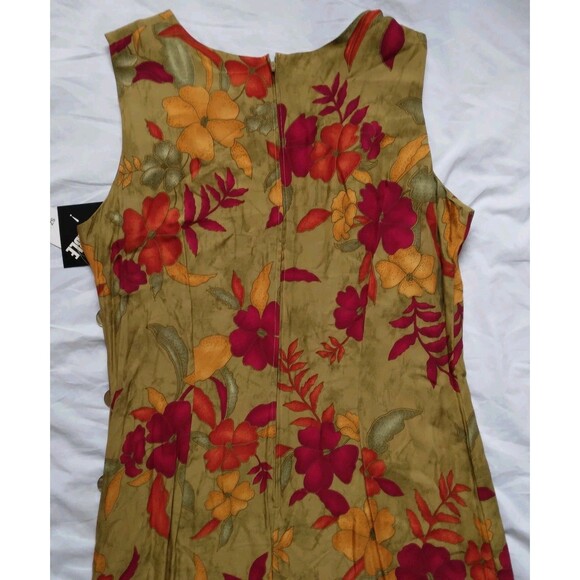 Vintage Tropical Floral Maxi Dress Sleeveless 100% Rayon Beach Cruise Womens 16 - Picture 11 of 13